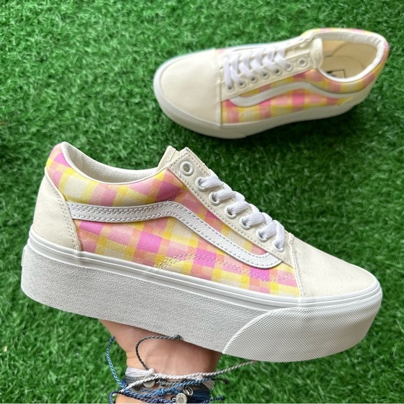 Vans Shoes - 💫Vans Old Skool Stacked Pastel Picnic Pink Plaid
